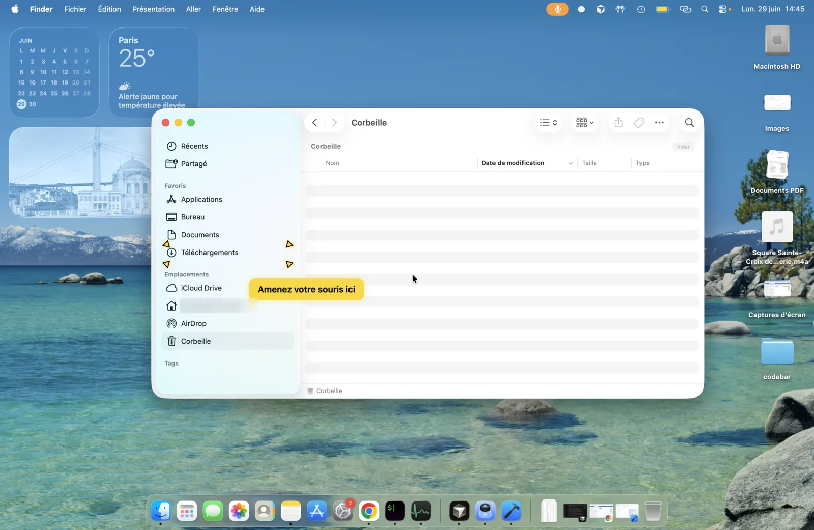Fenêtre Finder Choisir un fichier sur Mac avec Téléchargements entouré dans la colonne de gauche